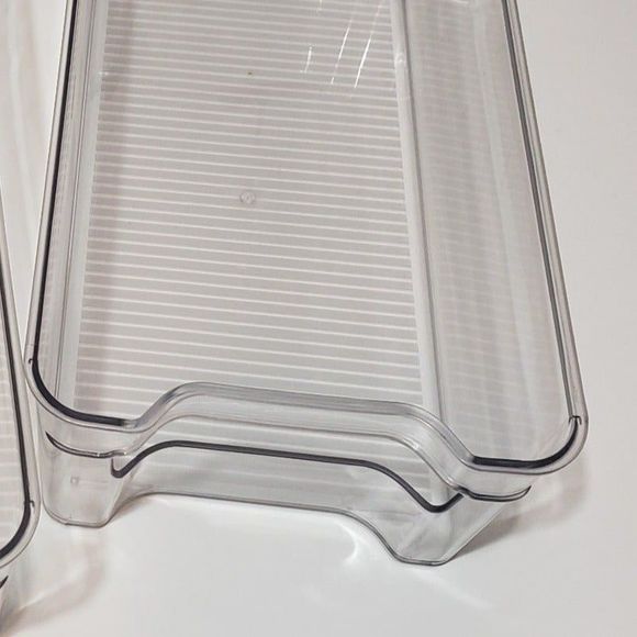 Set of 2 Clear Refrigerator, Pantry Food, Snack Storage Organizers; Approx. 12x6 - Picture 3 of 5